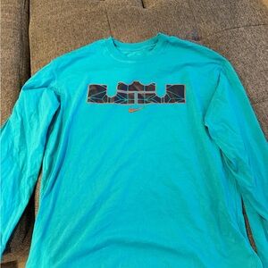 Nike Men's Teal Graphic Long Sleeve Tee